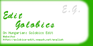 edit golobics business card